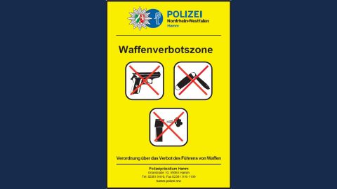 Beschilderung Waffenverbotszone