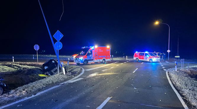 Verkehrsunfall auf einer Landstraße