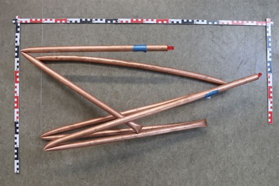 Aufgefundene Kupferrohre, die vermutlich aus einem Diebstahl stammen